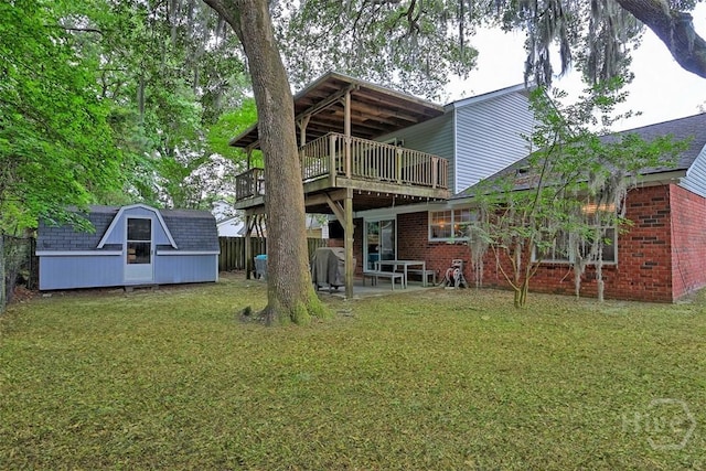 125 Penn Sta, Savannah, GA 31410 - rear view of property featuring a patio area, brick siding, and a deck