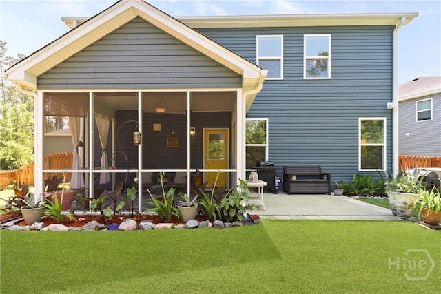 402 Southwilde Way, Pooler, GA 31322 - rear view of property featuring a sunroom and a patio