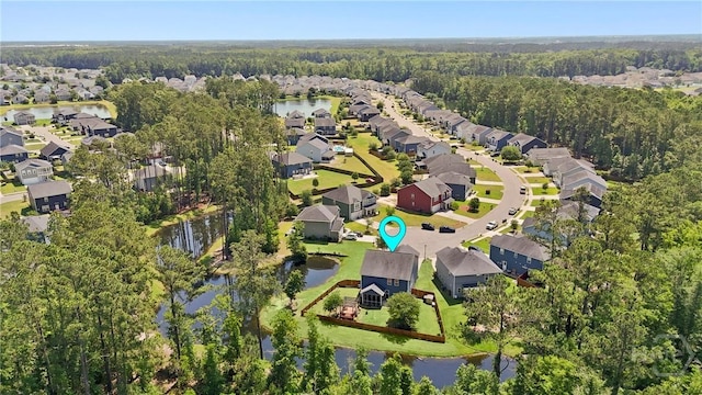 402 Southwilde Way, Pooler, GA 31322 - aerial view of property's location with nearby suburban area, a heavily wooded area, and a nearby body of water