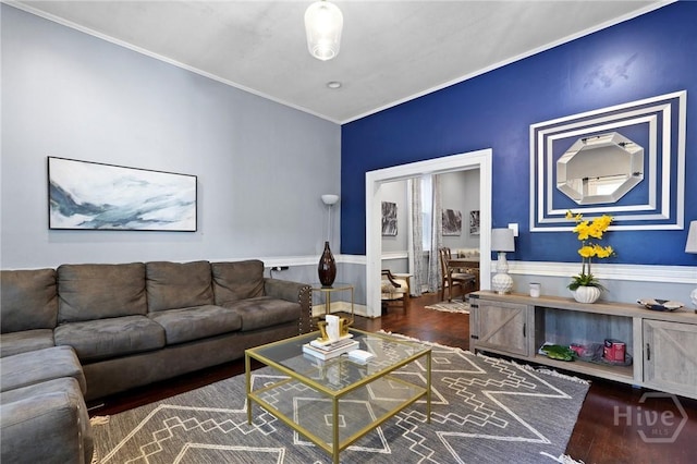 514 W 38th St, Savannah, GA 31415 - living room with wood finished floors and ornamental molding
