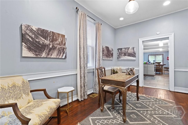 514 W 38th St, Savannah, GA 31415 - home office featuring wood-type flooring and ornamental molding