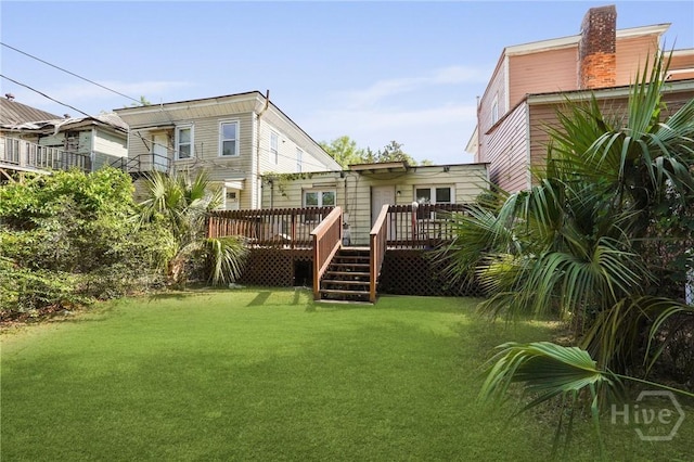 514 W 38th St, Savannah, GA 31415 - view of green lawn featuring a wooden deck