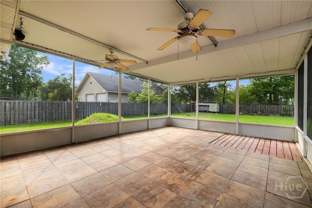 209 Saint James Walk, Guyton, GA 31312 - unfurnished sunroom featuring ceiling fan