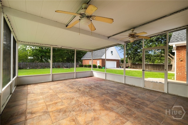 209 Saint James Walk, Guyton, GA 31312 - unfurnished sunroom with ceiling fan and healthy amount of natural light