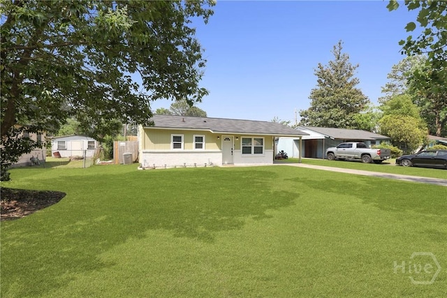 1504 Audubon Dr, Savannah, GA 31415 - ranch-style house with driveway and central air condition unit