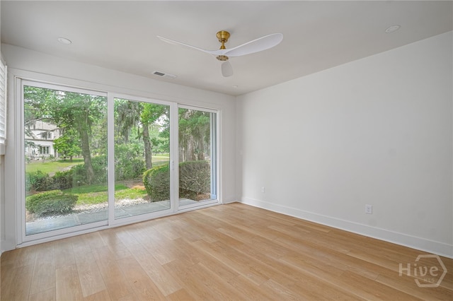 66 Dame Kathryn Dr, Savannah, GA 31411 - unfurnished room featuring light wood-style floors, ceiling fan, and baseboards