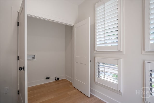 66 Dame Kathryn Dr, Savannah, GA 31411 - laundry area with light wood-type flooring and hookup for a washing machine