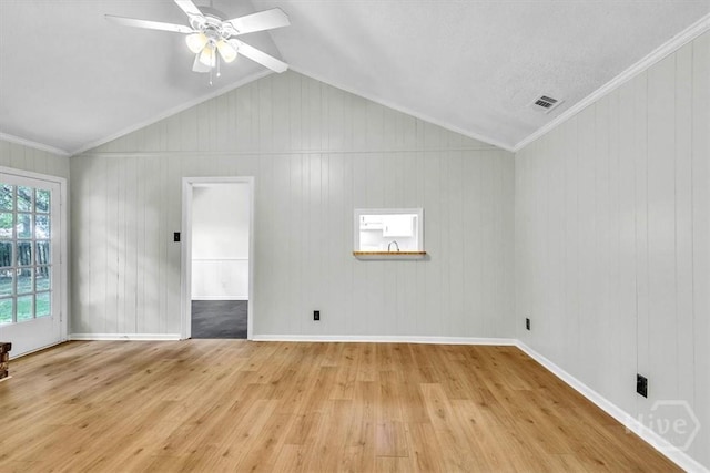28 Red Fox Dr, Savannah, GA 31419 - empty room featuring wood finished floors, ceiling fan, lofted ceiling, and baseboards