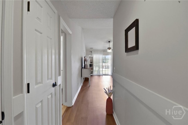 310 Tibet Ave Unit 10, Savannah, GA 31406 - hall with wood finished floors, baseboards, and a textured ceiling