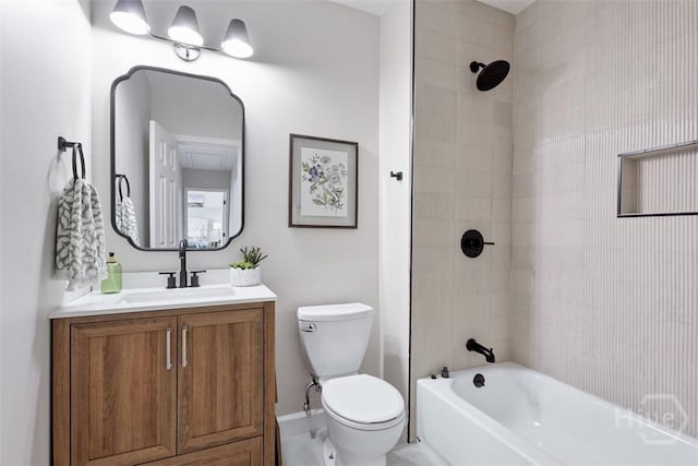 98 Picket Row, Savannah, GA 31410 - bathroom featuring toilet, vanity, shower / washtub combination, and baseboards