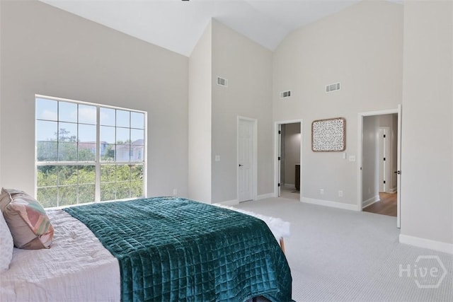 98 Picket Row, Savannah, GA 31410 - carpeted bedroom featuring baseboards and high vaulted ceiling