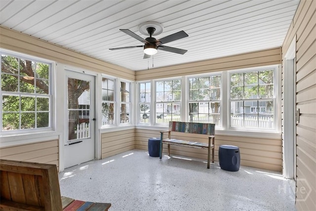 98 Picket Row, Savannah, GA 31410 - sunroom / solarium with a ceiling fan and speckled floor