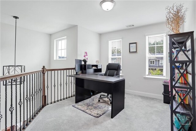 301 Highland Cir, Richmond Hill, GA 31324 - office area featuring light carpet and baseboards
