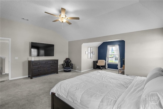 26 Sunflower Cir NE, Ludowici, GA 31316 - bedroom featuring lofted ceiling, carpet floors, baseboards, and ceiling fan