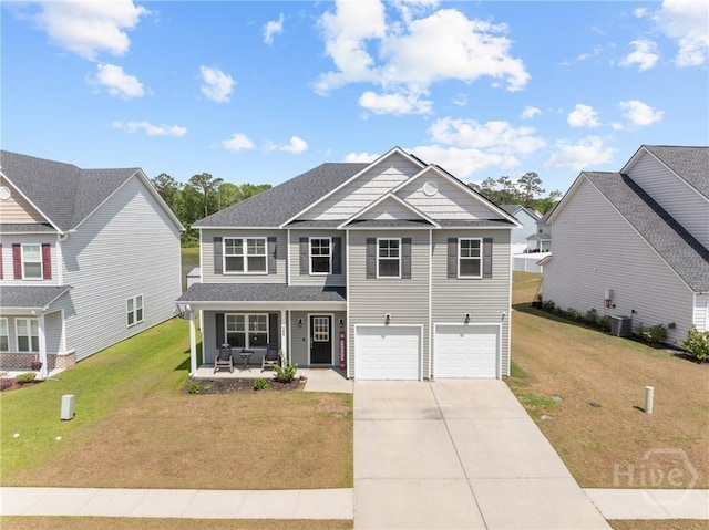 108 Franklins Walk, Rincon, GA 31326 - craftsman inspired home with a porch, driveway, a garage, and a front yard