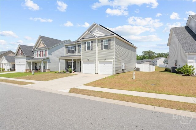 108 Franklins Walk, Rincon, GA 31326 - view of front of property featuring concrete driveway, a garage, a residential view, and central air condition unit