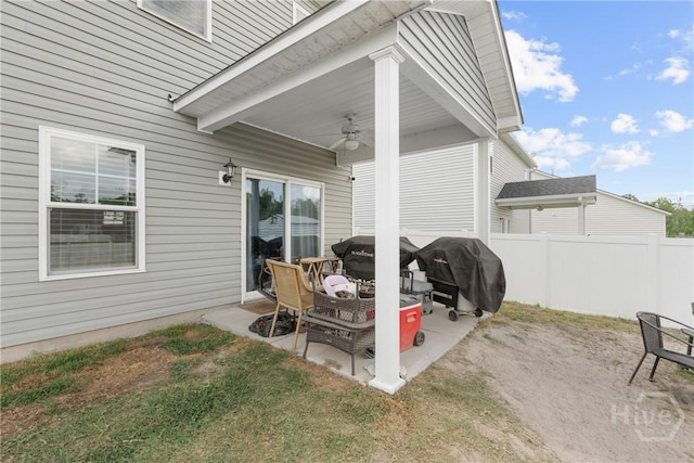 108 Franklins Walk, Rincon, GA 31326 - view of patio / terrace with a ceiling fan and area for grilling