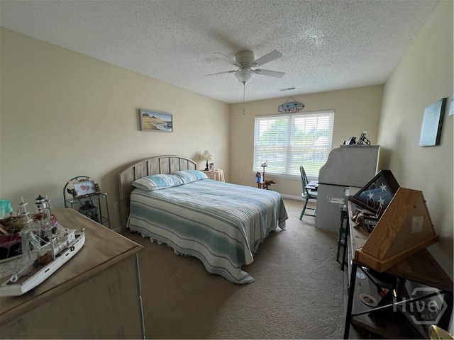 103 Travertine Cir, Savannah, GA 31419 - carpeted bedroom featuring a textured ceiling and ceiling fan