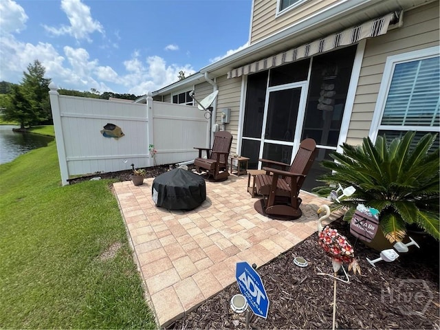 103 Travertine Cir, Savannah, GA 31419 - view of patio featuring a fire pit