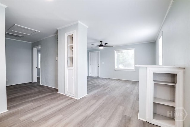 133 Parsons Ave, Pooler, GA 31322 - empty room featuring ornamental molding, wood finished floors, ceiling fan, and baseboards