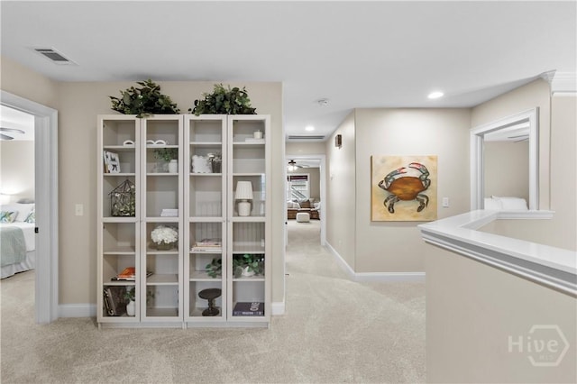 325 Shadow Moss Cir, Richmond Hill, GA 31324 - corridor with light colored carpet and recessed lighting