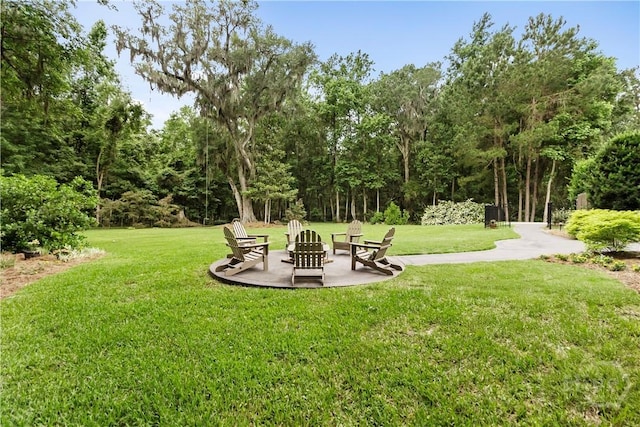 325 Shadow Moss Cir, Richmond Hill, GA 31324 - view of green lawn with a patio