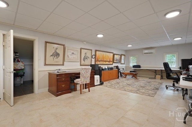 27 Mainsail Xing, Savannah, GA 31411 - office area featuring a wall unit AC and a drop ceiling