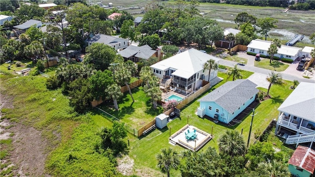 130 Lewis Ave, Tybee Island, GA 31328 - view from above of property featuring a pool area