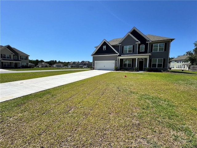 1 Saint Anne Ct, Guyton, GA 31312 - view of front facade featuring concrete driveway, a front yard, and an attached garage
