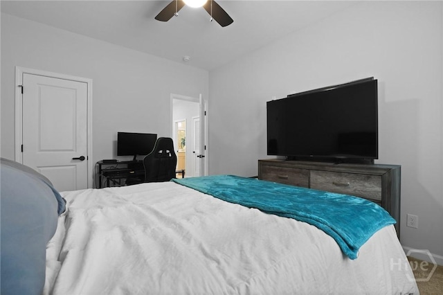 73 Small Pine Ln, Richmond Hill, GA 31324 - carpeted bedroom with a ceiling fan and baseboards