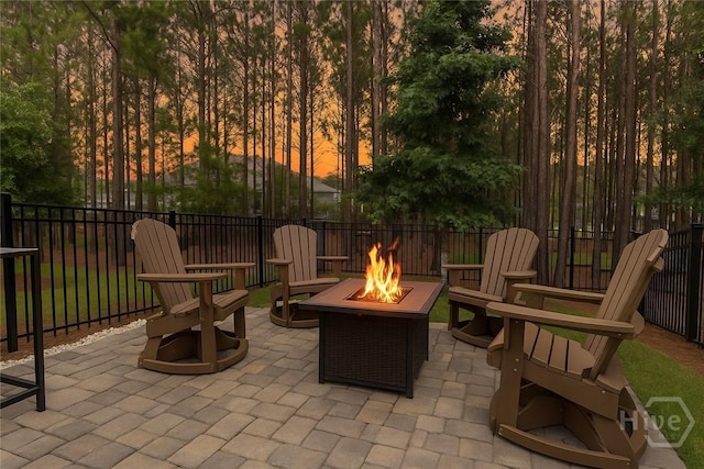 73 Small Pine Ln, Richmond Hill, GA 31324 - view of patio / terrace with an outdoor fire pit