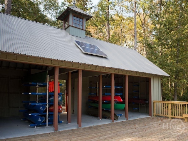 73 Small Pine Ln, Richmond Hill, GA 31324 - deck featuring a pole building