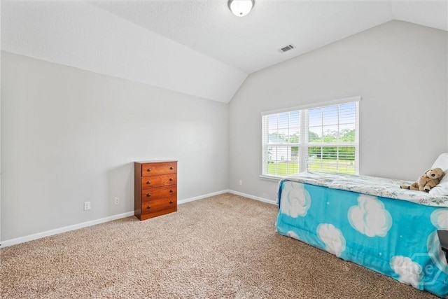 821 NE Mustang Ln, Ludowici, GA 31316 - unfurnished bedroom featuring vaulted ceiling, carpet floors, and baseboards