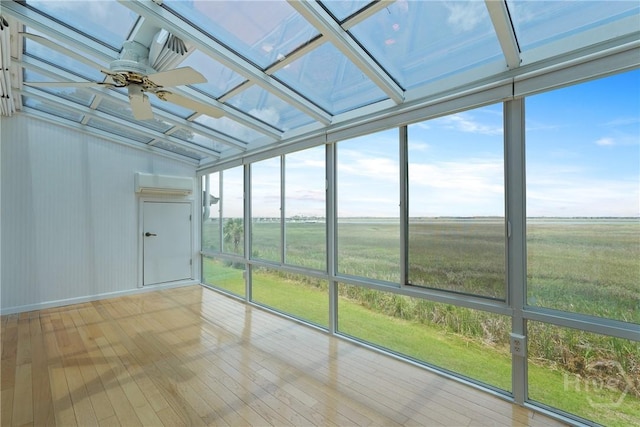 104 Bull River Bluff Dr Unit 104, Savannah, GA 31410 - unfurnished sunroom with a rural view, a ceiling fan, and a skylight