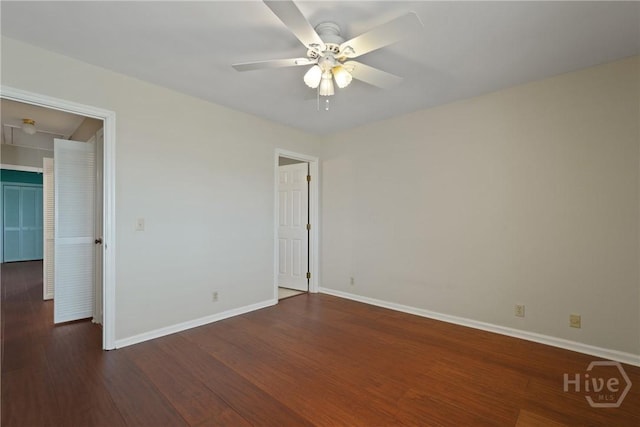 104 Bull River Bluff Dr Unit 104, Savannah, GA 31410 - empty room with a ceiling fan, baseboards, and wood finished floors
