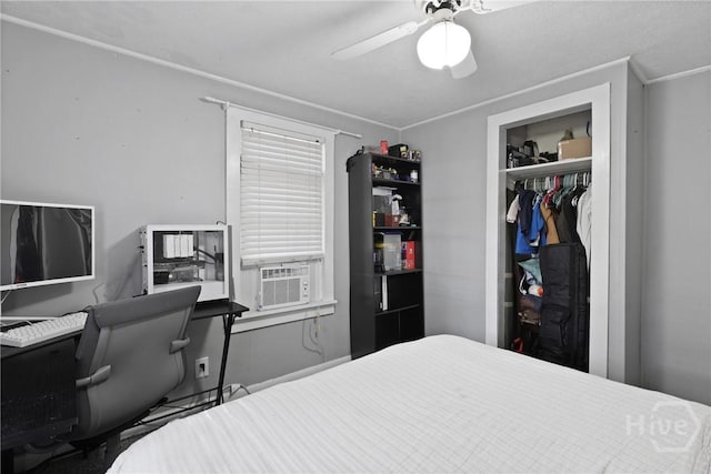 24 Mimosa St, Midway, GA 31320 - bedroom with a closet, cooling unit, and ceiling fan