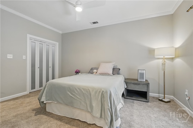 3 Benedictine Retreat Retreat, Savannah, GA 31411 - bedroom with carpet flooring, ornamental molding, baseboards, and a ceiling fan