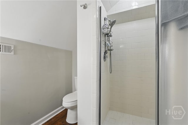 3 Benedictine Retreat Retreat, Savannah, GA 31411 - full bathroom featuring a shower stall, toilet, wood finished floors, and baseboards