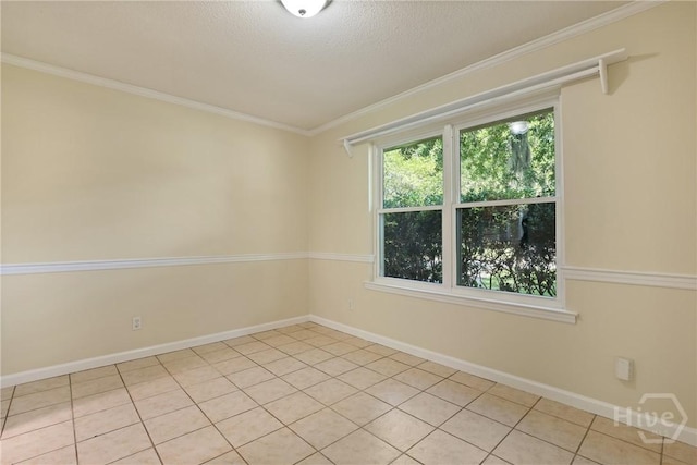 203 Whittington Dr, Savannah, GA 31419 - empty room with crown molding, light tile patterned flooring, baseboards, and a textured ceiling
