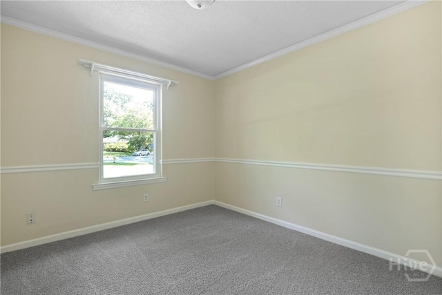 203 Whittington Dr, Savannah, GA 31419 - carpeted spare room featuring baseboards, crown molding, and a textured ceiling