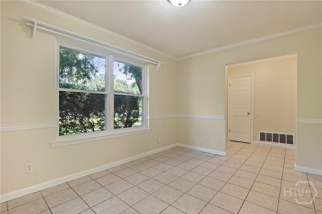 203 Whittington Dr, Savannah, GA 31419 - unfurnished room with light tile patterned flooring, crown molding, baseboards, and a textured ceiling