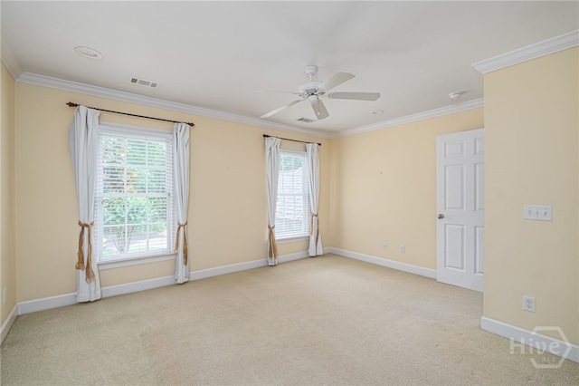 2 Franklin Creek Rd S, Savannah, GA 31411 - unfurnished room with baseboards, carpet, plenty of natural light, and ornamental molding