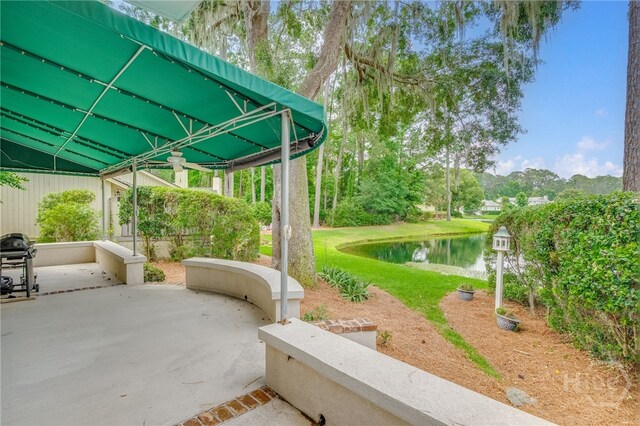 2 Franklin Creek Rd S, Savannah, GA 31411 - view of patio / terrace featuring area for grilling, a water view, and a gazebo