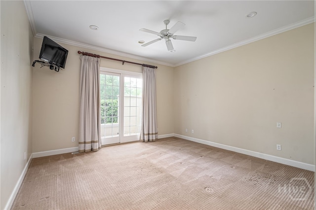 2 Franklin Creek Rd S, Savannah, GA 31411 - unfurnished room with carpet, ceiling fan, baseboards, and ornamental molding