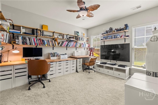 333 Waverly Ln, Richmond Hill, GA 31324 - carpeted office space featuring a ceiling fan