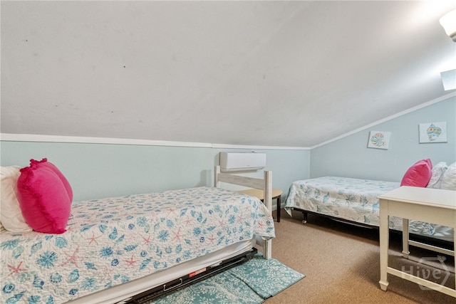 1406 Jones Ave, Tybee Island, GA 31328 - bedroom with carpet flooring, vaulted ceiling, and crown molding
