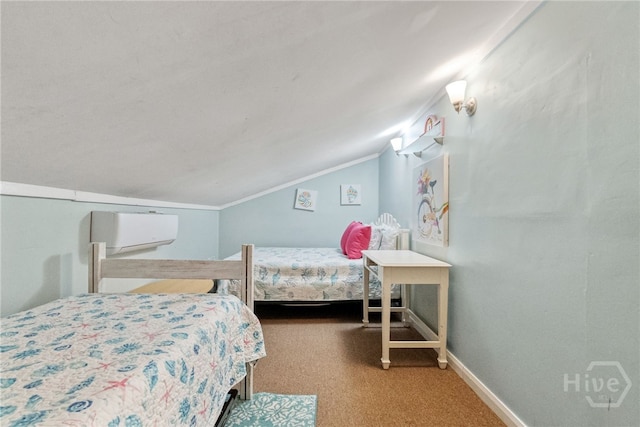 1406 Jones Ave, Tybee Island, GA 31328 - bedroom featuring lofted ceiling, carpet flooring, and baseboards
