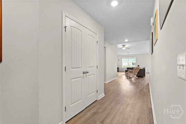 232 Cromer St, Savannah, GA 31407 - corridor with recessed lighting, light wood-style floors, and baseboards