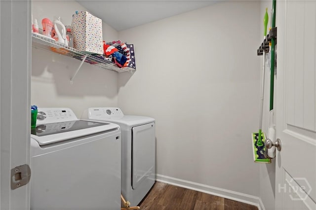 232 Cromer St, Savannah, GA 31407 - washroom with independent washer and dryer, dark wood-type flooring, and baseboards