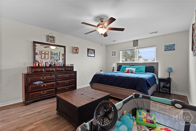 232 Cromer St, Savannah, GA 31407 - bedroom featuring light wood-style flooring, baseboards, and a ceiling fan